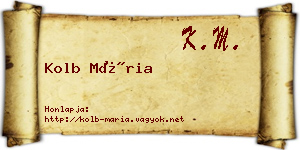 Kolb Mária névjegykártya