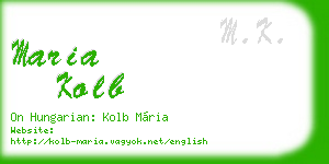 maria kolb business card